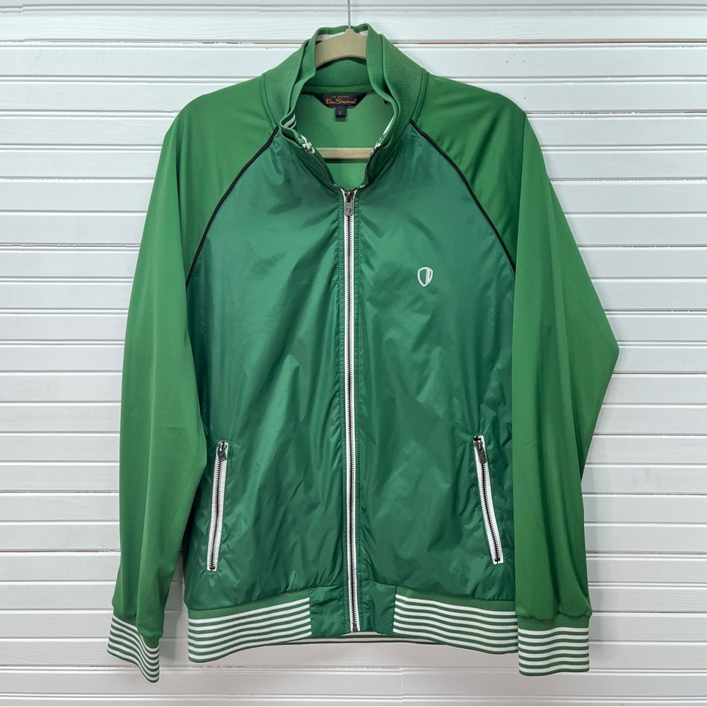 Ben Sherman Green Two-Tone Zip Track Jacket